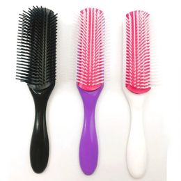 Brosse à cheveux à 9 rangées, peigne démêlant pour cheveux lisses et bouclés, Massage du cuir chevelu, brosse à cheveux détachable pour femmes et hommes, salon de coiffure à domicile