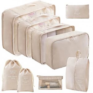 9 Set Emballage Cubes Lightweight Travel Luggage Organisateur avec BagtoLetry Bag Laundry 240510