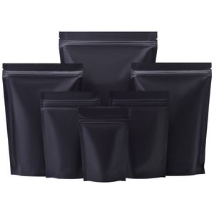 9 Tamaño Mate Negro A prueba de olores Bolsas de pie Bolsas de Mylar resellables Bolsa de papel de aluminio Bolsa autosellada de doble cara Venta al por mayor LX4225