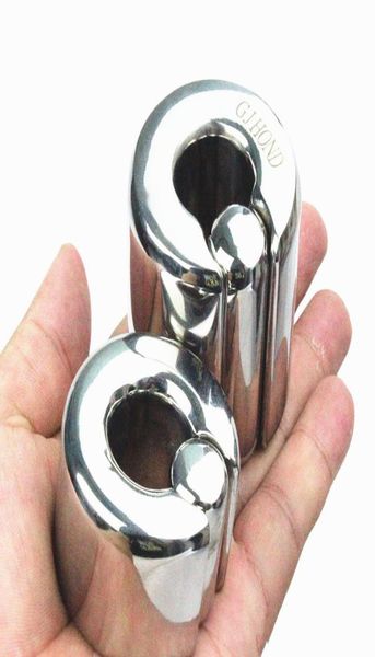 9 Tamaños Cockrings Masculino Scrotum Tie Peso Colgantes Acero Inoxidable Bondage Pene Testicular Anillo Cock Lock Anillos BB22426928929