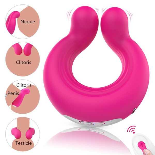 9 vitesses anneau pénien pince vibrateur jouets sexy pour femme hommes Couples flirtant Massage du mamelon point G vagin Clitoris Stimulation
