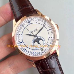 9 -stijl jaarlijkse kalenderhorloges voor mannen unisex 18K ros￩ goud witte wijzerplaat 38,5 mm 5396r cal.324 s QA lu 24 uur km Fabriek Mechanisch lederen band Mens automatisch horloge