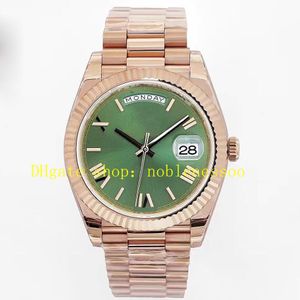 9 Style Automatische BP Factory Watches Mens 40mm datum 228235 Rose Gold Green Dial gecivered ring everose armband BPF 228238 Jurk Mechanische horloge polshorloges