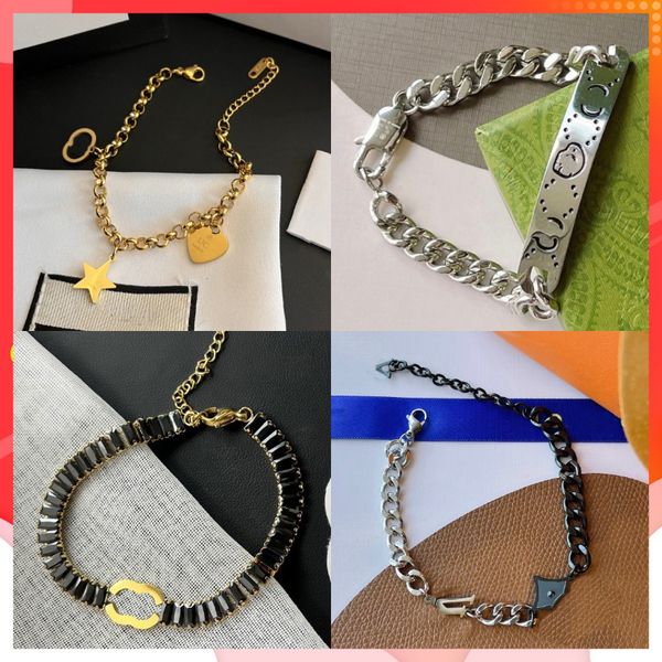 9 Style Designer Bracelet Chaîne pour Femmes Marque De Luxe Mode Logo Bracelet Plaqué Or Bijoux En Acier Inoxydable Étanche Et Ne Change Jamais De Couleur