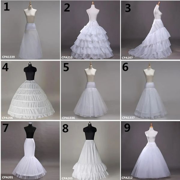 9 Style en gros 6 cerceaux Bridal Wedding Petticoat Mariage Gauze jupe Crinoline ci-dessous Accessoires de mariage