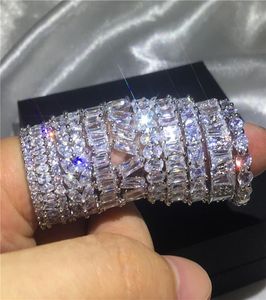 9 estilos anillo de dedo hecho a mano Diamond SONA Stone 925 Sterling Silver Engagement Band Band Band Band Band para mujeres Finger Jewelry6282412