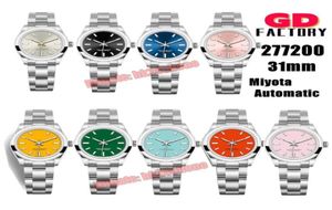 9 Styles Hoge kwaliteit Horloges GDF 904L 277200 31 mm Miyota Automatische dames Watch Sapphire Turquoise Blue Dial Stainless Steel Brac7275805