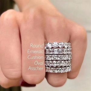 9 Styles Lab Diamond CZ Ring 925 Sterling Silver Bijling Engagement Wedding Band Ringen voor Vrouwen Mannen Charm Party Sieraden 211217