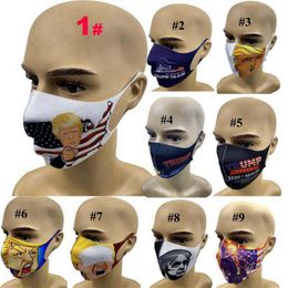 9 Styles Trump 2020 Windproof Cotton Mouth Masks Anti-dust Unisex American Election United States Flag eagle Fashion 3D print Mask