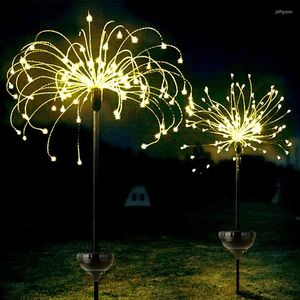 90/120/150 Led luces de fuegos artificiales solares impermeables al aire libre césped linternas de luz de hadas para la decoración del jardín del patio de Navidad