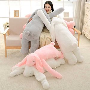 90/120 cm Géant Lapin En Peluche Jouets Doux Animal En Peluche Poupée Oreiller Belle Bande Dessinée Grande Oreille Fermer Les Yeux Enfants Enfants Fille Cadeaux Q0727