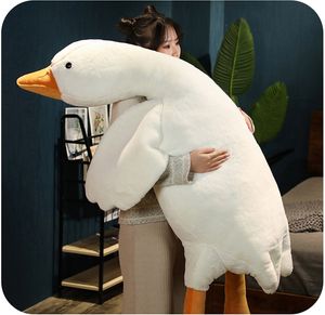 90/130CM mignon coton blanc oie jouets en peluche en peluche Animal canard bébé accompagnant des poupées en peluche confort poupées doux oreiller nordique décor à la maison