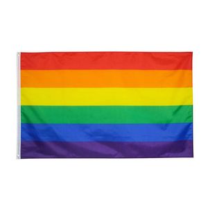 90 * 150cm / 3 * 5ft drapeau gay drapeau arc-en-ciel Pride Bisexual Lesbien Accessoires Polyester Banner LGBT Decoration W0024