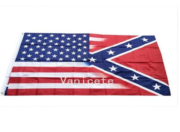 90 * 150cm drapeau américain avec des drapeaux de bannière de la guerre civile confédérée