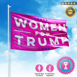 90*150 cm roze vrouwen voor Trump Donald Trump Vlag USA Hand vastgehouden Trump Pink Make America Great Again With USA Flag