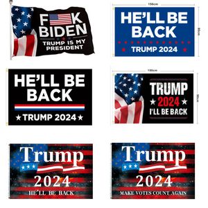 Trump 2024 Ik kom vlag Donald Banner vlaggen voor U.S. Presidentiële verkiezing Make Houd America Great Indoor Outdoor 3x5 HH21-378