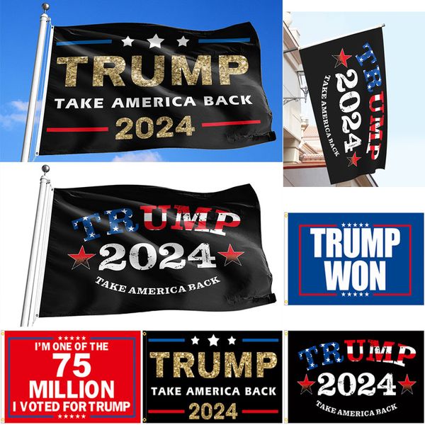 90 * 150cm Trump Campaign Flags Banner 2024 Présidentielle américaine Take America Back Election Flag