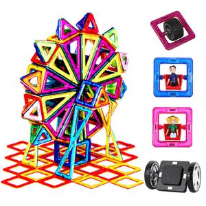 90-182pcs / set Big Standaard Maat Magnetische Model Bouwblok Bakstenen Designer Speelgoed 16 verschillende sets voor kinderen Verjaardagscadeau Q0624