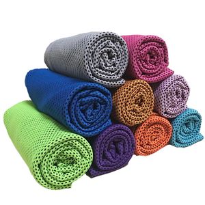 90 * 35 cm dubbellaags ijskoeling handdoek cool zomer koude sport handdoeken instant cool droge sjaal zachte ademend ijs riem handdoek voor volwassen kinderen