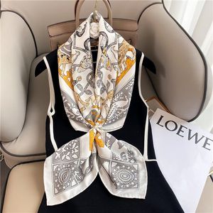 90*90 cm Écharpe Carré Soie Bandeau Femmes Foulard Bureau Cou Foulards Châles Wraps Mode Imprimer Femme Foulard Bandana