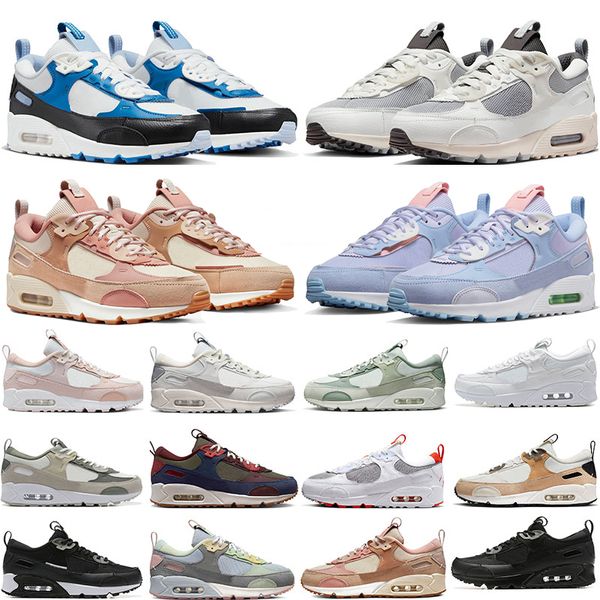 90 90s Futura Hommes Femmes Chaussures De Course Triple Noir Blanc Tan Pâques Loup Gris Pastel Rose Doux Moyen Olive Cobalt Bliss Sommet Blanc Vert Entraîneur Baskets De Sport