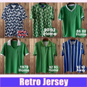 90 91 92 93 Noord-Ierland Voetbalshirts Retro Heren Nationale Team Thuis Grijs Wit Uit Voetbalshirt Korte mouw Uniformen