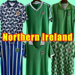 90 91 92 93 Noord -Ierland voetballen Jerseys Retro Mens National Team Home Gray White Away Awball Shirt Short Sleeve Uniforms 1988 1994 1979 88 94 79