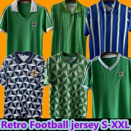 90 91 92 93 Noord-Ierland WASHINGTON Voetbalshirts BRADLEY MCNAIR Retro Heren Nationaal Team Thuis Grijs CHARLES Wit Uitvoetbalshirt Korte mouwen Uniformen