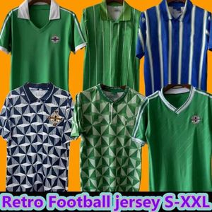 90 91 92 93 Irlanda del Norte Washington Soccer Jerseys Bradley McNair Retro Mens Equipo Nacional Hogar Gray Charles White White Football Shirt Uniformes de manga corta