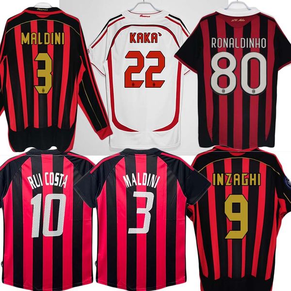 90 91 Camisetas retro clásicas JERSEYS DE FÚTBOL 95 96 97 Gullit 01 02 03 12 14 15 Maldini Van Basten fútbol Inzaghi KAKA06 07 PIRLO SHEVCHENKO BAGGIO AcMIlans JERSEYS