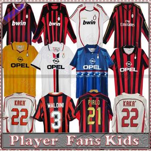 90 91 Camisetas retro JERSEYS DE FÚTBOL 95 96 97 Gullit 01 02 03 12 14 15 Maldini Van Basten fútbol KAKA Inzaghi 06 07 PIRLO SHEVCHENKO BAGGIO Acs MIlanss JERSEY