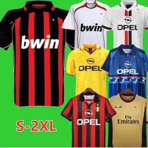 90 91 Retro voetbaltrui Shirts Home 95 96 97 Gullit 01 02 03 Maldini Van Basten Football Kaka Inzaghi 06 07 Milans 2009 Pirlo Shevchenko Baggio Milans