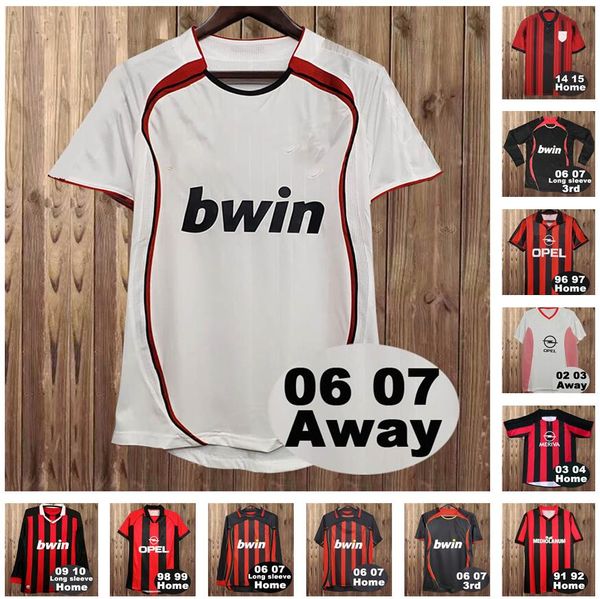 90 91 Maillots de football rétro maison 95 96 97 Gullit 01 02 03 Maldini Van Basten football KAKA Inzaghi 06 07 milan 2009 PIRLO SHEVCHENKO BAGGIO Milans