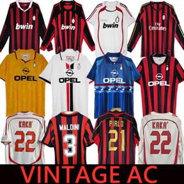 90 91 Retro vintage shirts VOETBALSHIRTS 95 96 97 Gullit 01 02 03 12 14 15 Maldini Van Basten voetbal KAKA Inzaghi 06 07 PIRLO SHEVCHENKO BAGGIO JERSEY