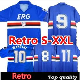 90 91 Sampdoria Mancini Vialli Home Soccer Jersey 1990 1991 Maglie da Calcio Sampdoria retro vintage klassiek voetbalhirt maillot