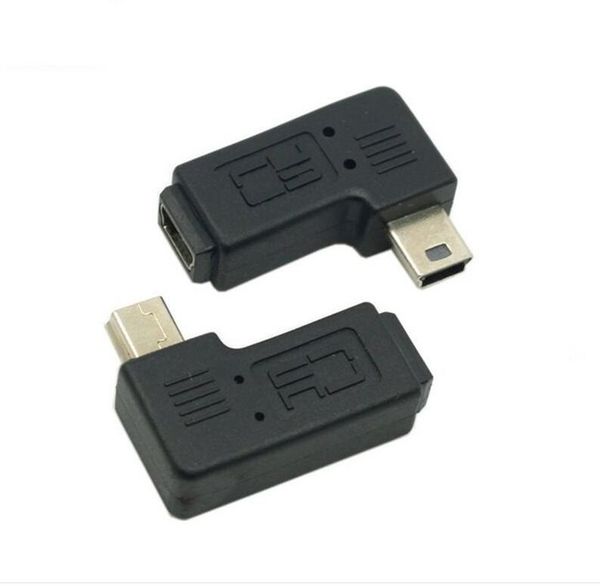 Micro adaptadores USB 90 grados hembra macho adaptador conector izquierdo + adaptador de ángulo derecho