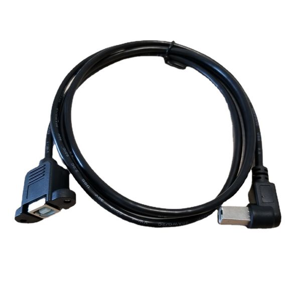 Ángulo de 90 grados USB 2.0 tipo B macho a hembra M/F EXTENSIÓN Cable de datos Montaje en panel para impresora 1M