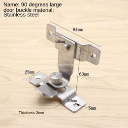 90 degrés boucle coulissant la chaîne de serrure de serrure Barrel Boulon de sécurité outils pour la fenêtre Cabinet Hôtel Home Door Latch