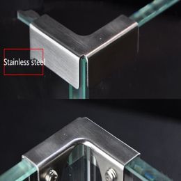 90 graden glazen tegel acryl display frame connector glasklem vaste klem glas hardware fittingen L-T271V