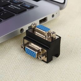 90 graden rechthoek 15 pins VGA SVGA-vrouw tot vrouwelijke convertor hoekadapter Extender Adapter voor Cord Monitor Connector