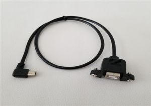 Câble de données Mini USB B mâle vers USB B femelle à Angle droit de 90 degrés, montage sur panneau avec vis pour imprimante 8341831