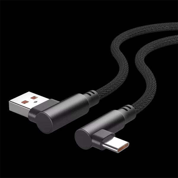 Cables tipo c de ángulo recto de 90 grados USB 3FT tipo C doble codo denim jean Cable rápido de carga rápida para Cable de teléfono móvil