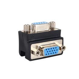 90 graden rechte hoek VGA SVGA-vrouw tot vrouwelijke convertor hoekadapter Extender Adapter voor Cord Monitor Connector