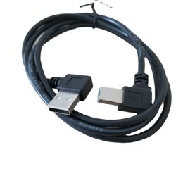 Câbles à angle droit à 90 degrés 2.0 B Données d'imprimante USB Un câble d'extension d'impression à angle gauche noir 1M