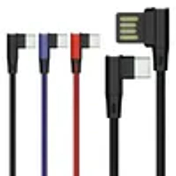 Cables de datos tipo C de 90 grados Cable micro USB Cable de carga rápida 1M para cables de cargador de teléfono Android ZZ