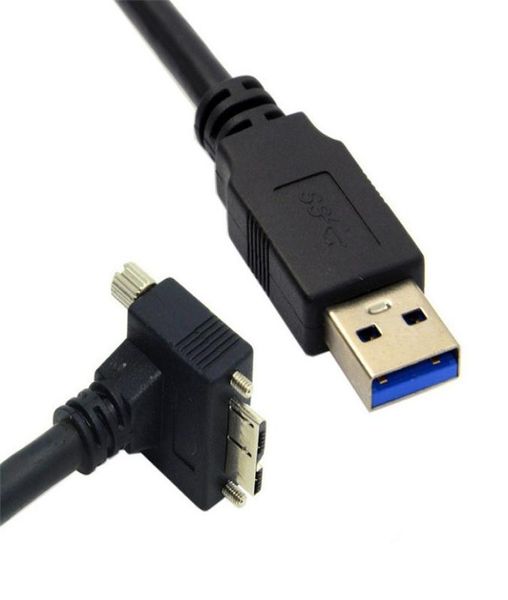 Montaje de tornillo micro USB en ángulo de 90 grados hacia arriba a cable de datos 30 para cámara industrial 12 m 4Ft5783662