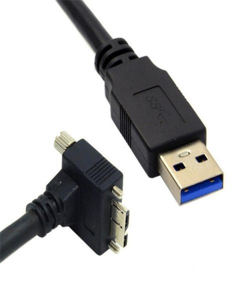 Montaje de tornillo micro USB en ángulo de 90 grados hacia arriba a cable de datos 30 para cámara industrial 12 m 4Ft7251351