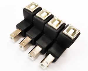 Conectores USB, 90 grados USB2.0 B Tipo Adaptador de extensión macho a hembra para impresora Escáner Disco duro / 2PCS