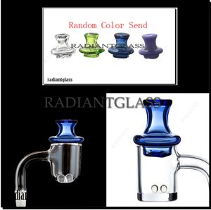 Conjuntos de cuarzo de 90 grados Dos estilos Soldadura completa Fondo plano y redondo Borde biselado Brazalete de cuarzo para fumar con tapas de carbohidratos OVNI de color vidrio Perlas terp giratorias para plataformas Dab