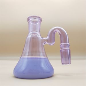 Bong en verre violet à 90 degrés, bol collecteur de cendres, barboteur pour Tornado narguilé, taille de joint 14mm 18mm, tige inférieure de percolateur mâle avec tube fixe, accessoire de fumée pour plate-forme Dab d'huile